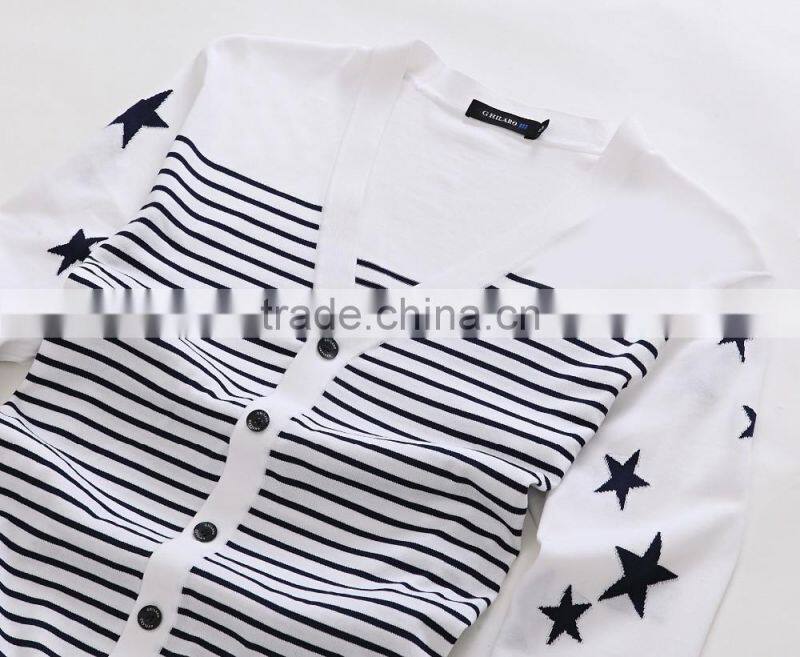 Men's knit sweater long sleeve cardigan