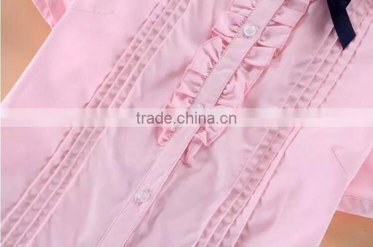 Girl's School Uniform Shirt Short Sleeve International School Uniform Summer School Uniform