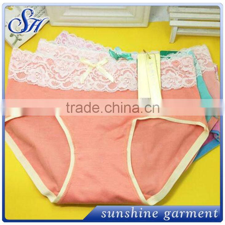 Hot sale lady sexy panty women lace soft underwear fashion colors