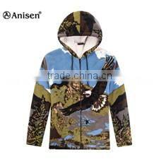 High quality modern fashionable print fancy quick dry sports pink softshell full zipper winter coat for kids