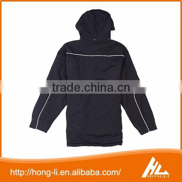 New model high quality fashion coat polyester waterproof black hood jacket for girls