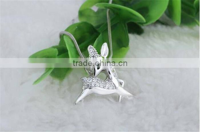 deer shape zircon pendant 925 sterling silver pendant jewelry