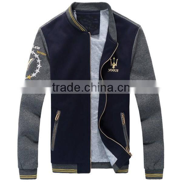 stand collar long sleeves sports jacket man