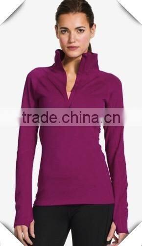 Lightweight 4-way stretch superior stretch sporty jacket OEM Ladies Golf Jumper with thumb hole