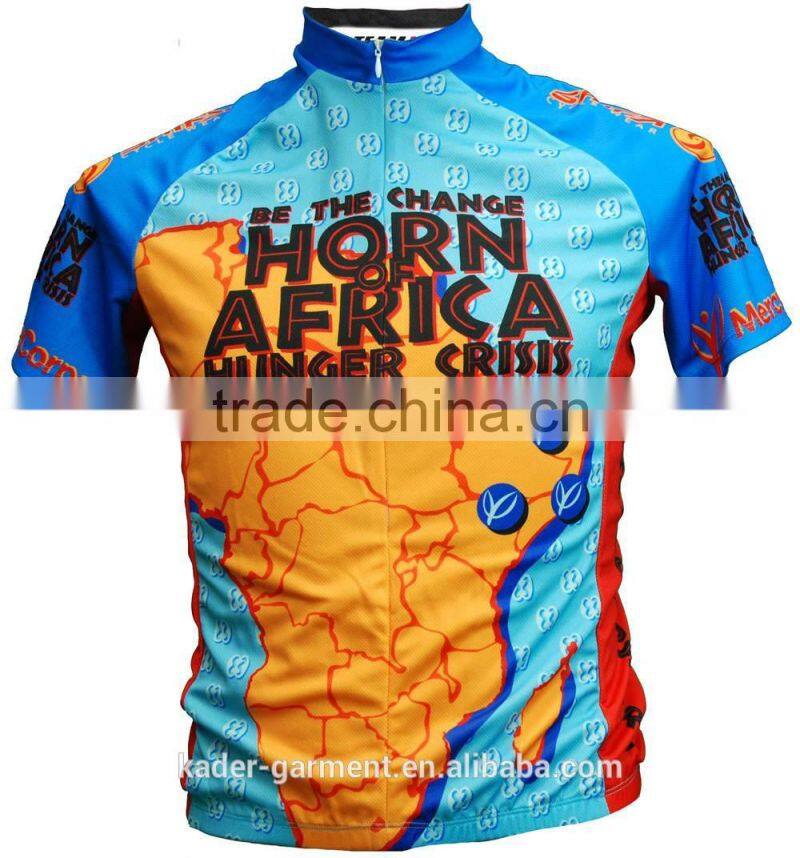 Biking Mens Short Sleeve Full Sublimation Print T-shirt Map &Slogan Sports Uniform
