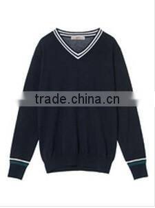 2016 men's black V neck jumper uniform sweater