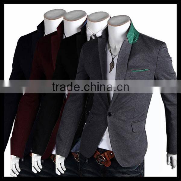 latest new design casual style one button slim men blazer