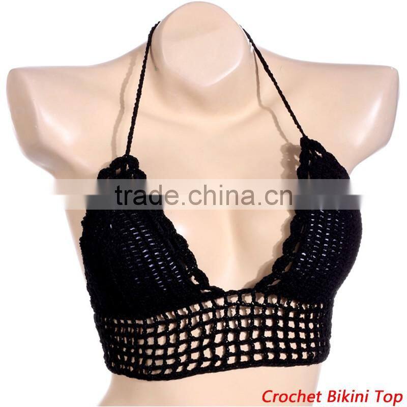 Boho Crochet Halter Beach Bikini Top
