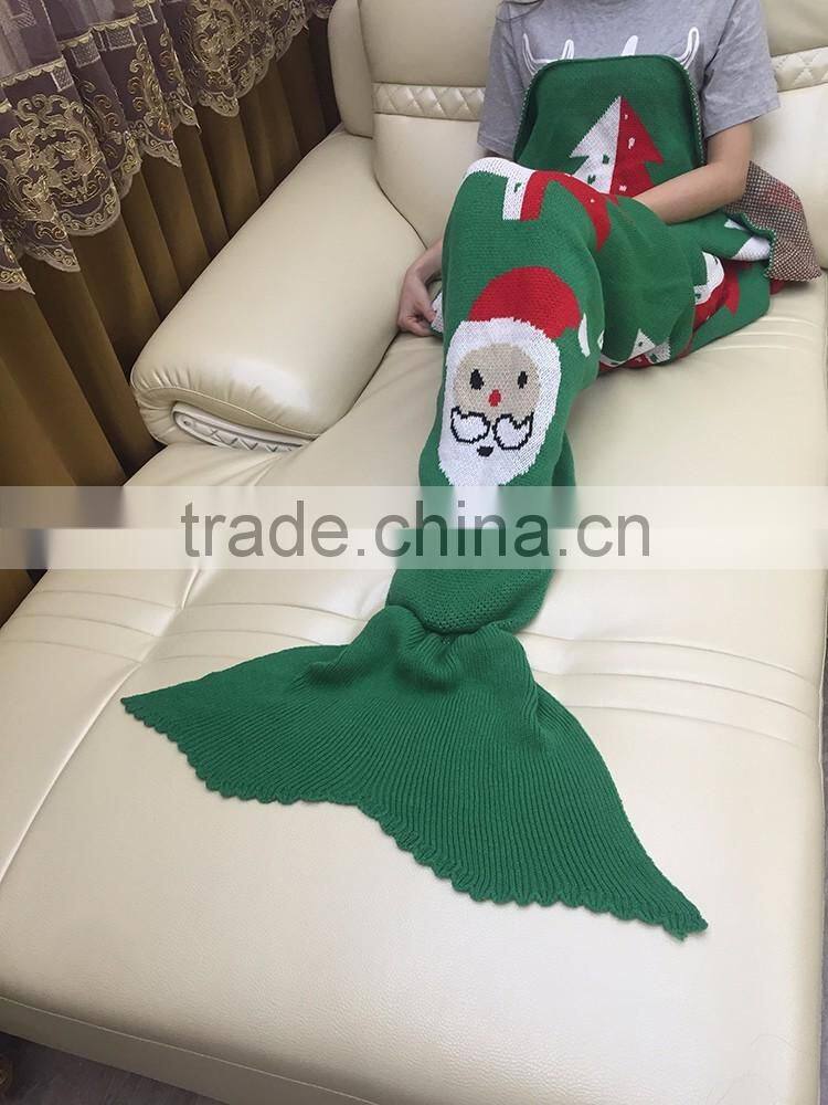 YIYU 2017 ugly christmas kids and adults knitted mermaid tail blankets