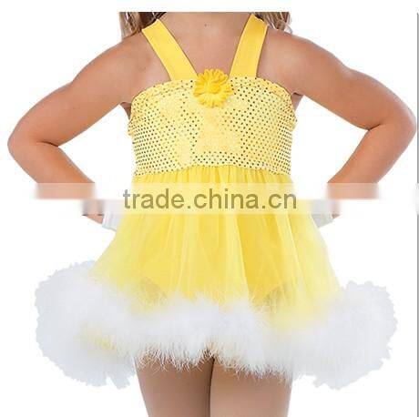 2014 shiny fluffy feather dance wear tutu dress costume girls -country girls dress costume--shiny country girl ballet dance