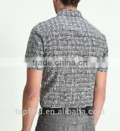 Hawaii style fashion summer mercerized cotton printing short shirts for man