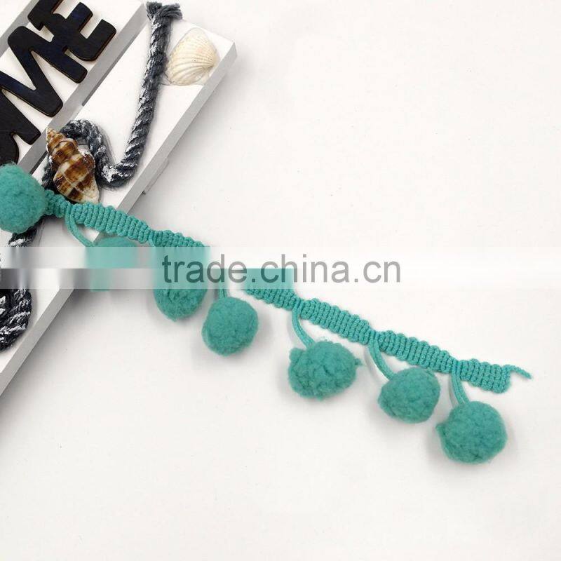 Stock Colorful Women's Girl's Apparel Accessories Pom Pom Ball Trimming