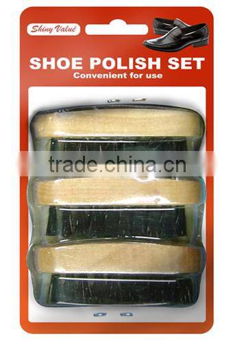 3 pcs Shoe Brush packed in blister card