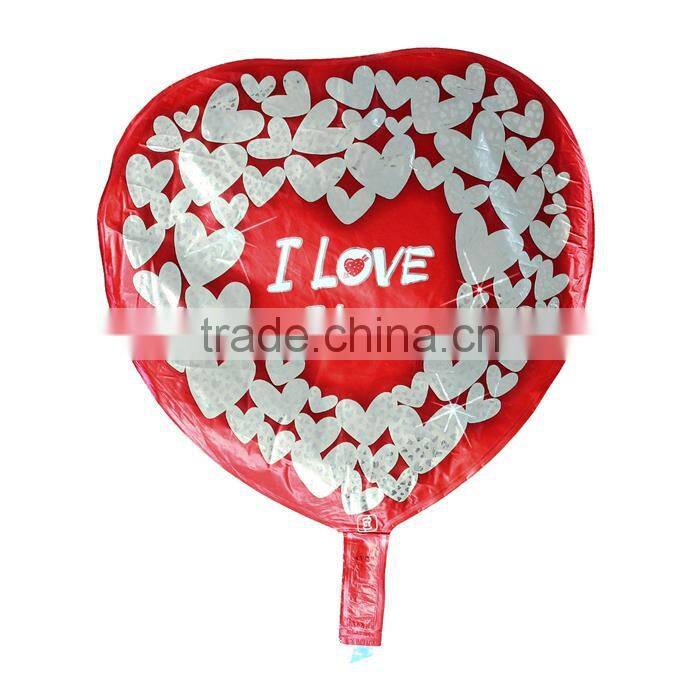 Aluminium Foil Balloons Party Decoration Heart Red Message "I Love You" Pattern