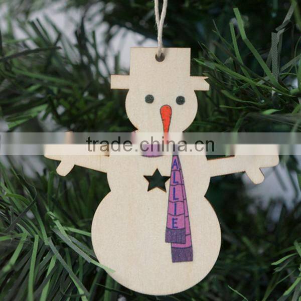 Christmas Snowman Decorations Wood Kids Wooden Craft
