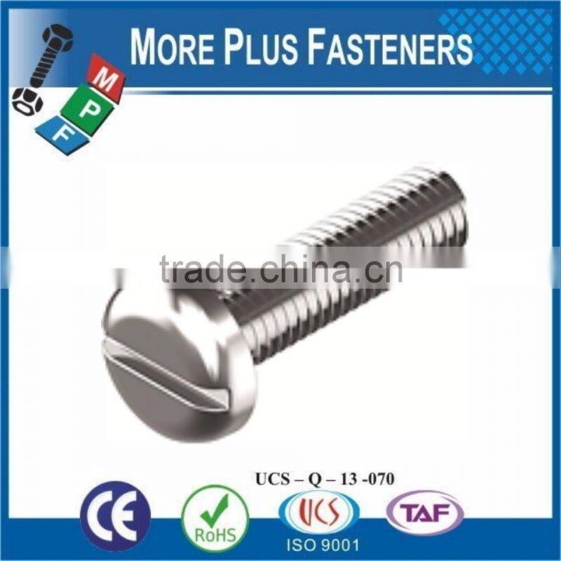 Made in Taiwan DIN 85 ISO 1580 Slotted Pan Head Machine Screw DIN 85