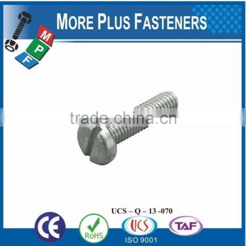 Made in Taiwan Micro Slotted Nickel Plated Brass Stainless Steel Head Slotted Machine Screw