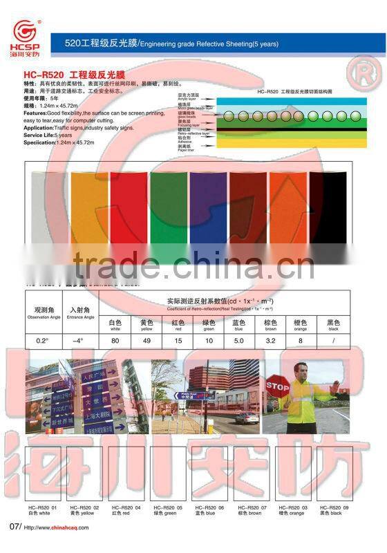 Sign printed on reflective film