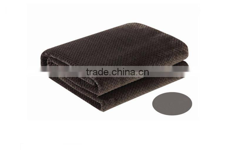 2015 Hot Sale 100% Polyester Warm Fabric Home textile Honeycomb Popcorn-Stitch Solid Waffle Weave Blanket