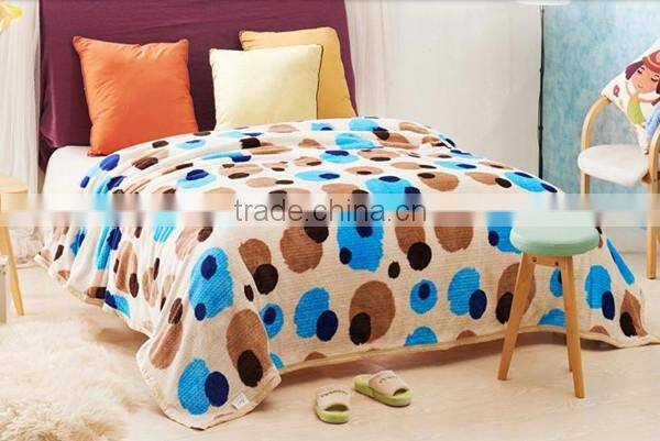 Xinbo 100% polyester colorful bean point print rotary print fannel fleece blanket