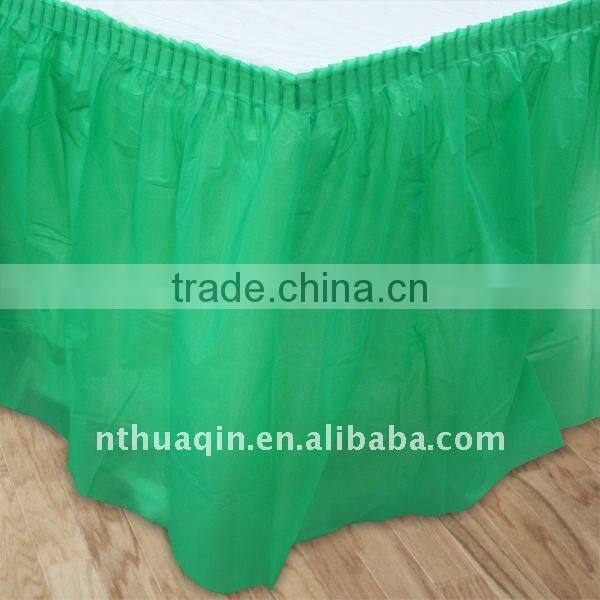 Satin table skirting table skirts for wedding and banquet hot selling table linen