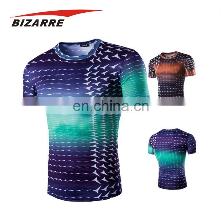 Men Spandex Polyester Sublimation Printing 2017 Printed T Shirt