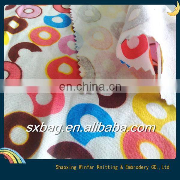 T/C65/35 polyester/cotton single jersey kid knitting printed fabric for lady dress garment