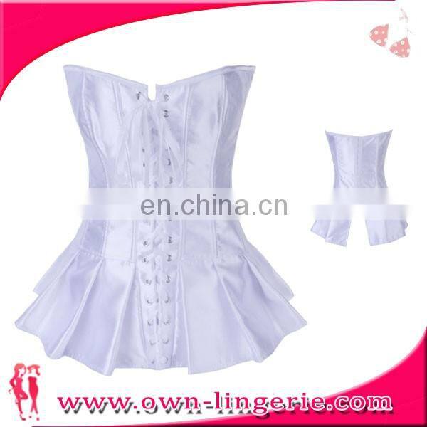 Top quality Clothing sheer body of strapless satin lace Dress Custom Leather Corset on sale