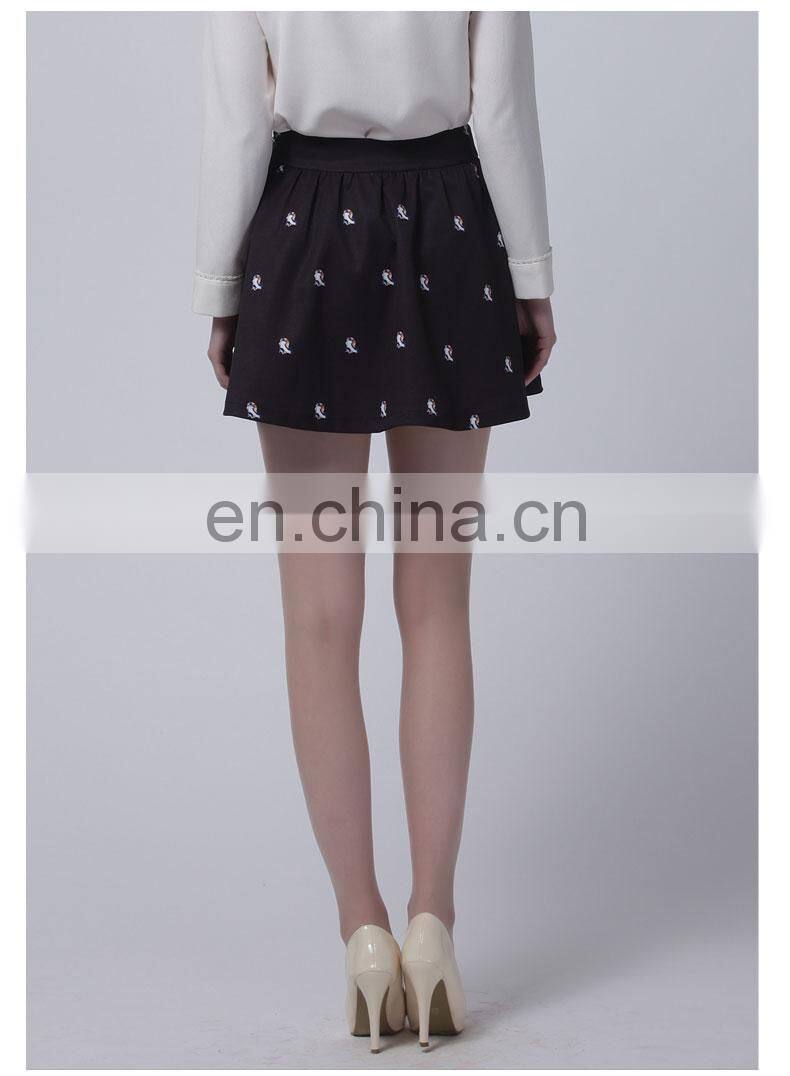 2014 summer new collection european printed A-shape mature women short skirt