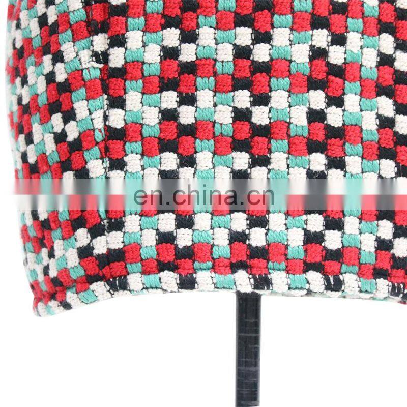 Women high quality fashion middle length sleeve wool check winter dress