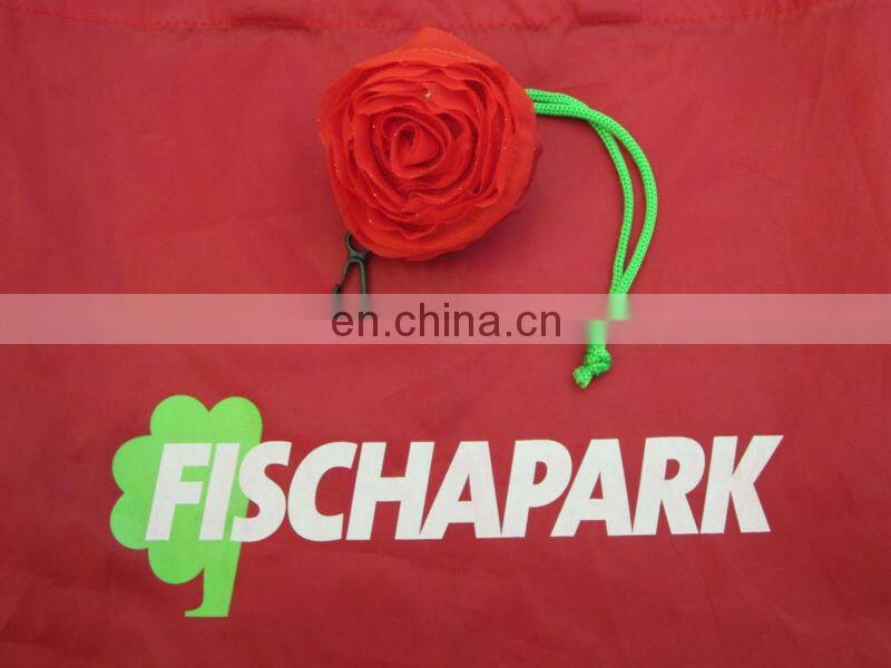 red rose reusable foldable shopping bag tote shopping bag