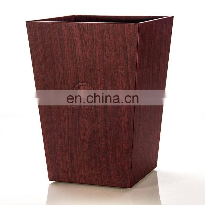 China Wholesale Leather Classical Design Waste Bin Hotel Room with Good Service