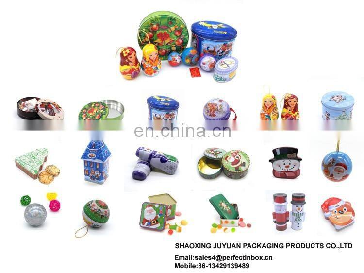Direct factory christmas round gift tin box wholesale