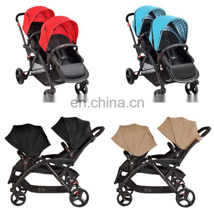 Double baby stroller twins double stroller twin baby pram stroller for twins and toddler