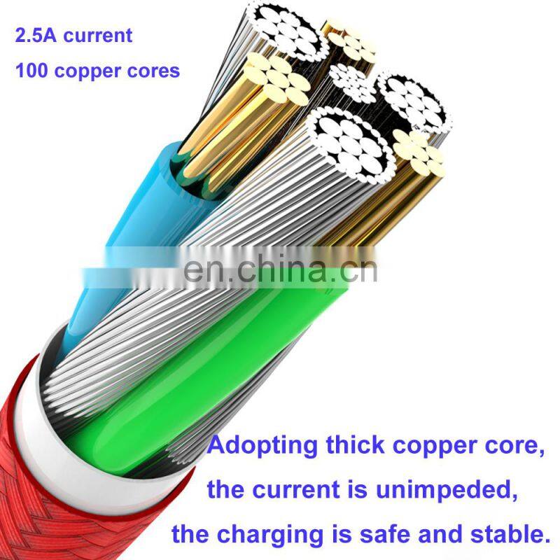 Multi 3 in1 USB Charging Cable Nylon Braided USB Cables Fast Multiple Charging cords
