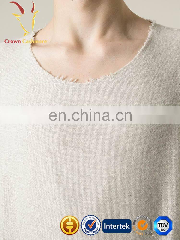 Men's Cashmere/silk Blended Sweater With Short Sleeves