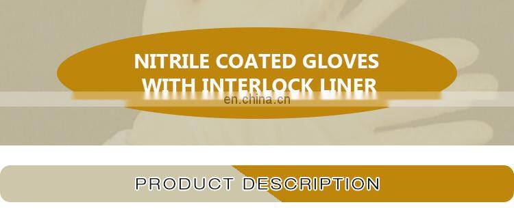 Eldiven/Yellow Nitrile Coated Gloves With Knit Wrist