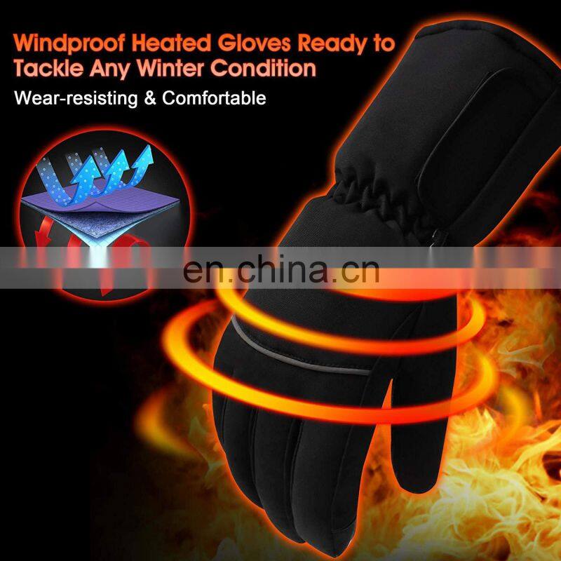 Spot heating charging keeping warm  heating autumn and winter thickening 5 fingers outdoor hiking and cycling gloves
