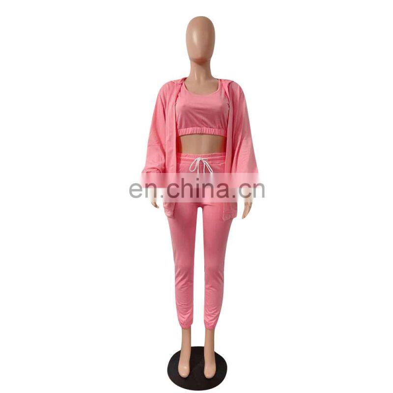 Customized brand fashion spring and autumn fashion long-sleeved 3-piece leisure sports jogging suit
