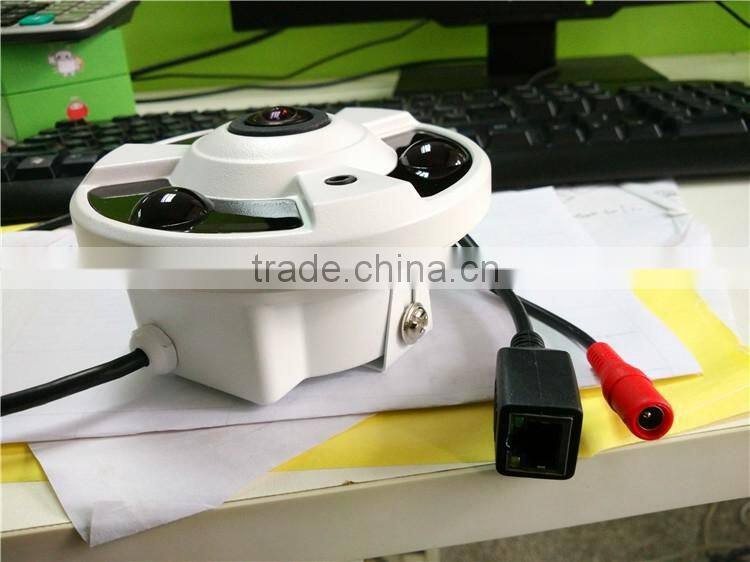 Cloud CMS/APP/Web Online Monitor Metal Casing 360 Degree Fisheye Lens IP Camera 1080P@25FPS Equipped with 1/2" Sony CCD Sensor