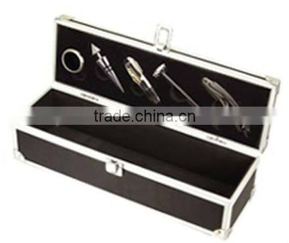 aluminum profile fireproof shell wine carrier case with lock and handle