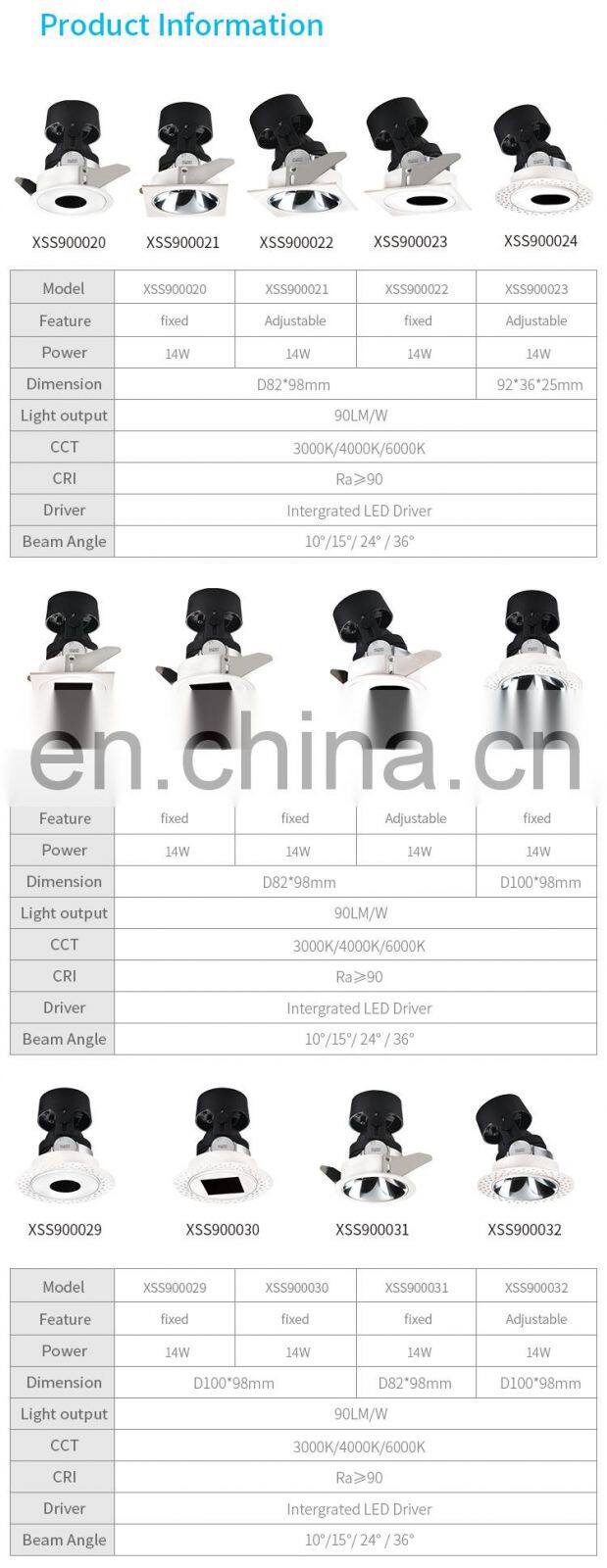 HUAYI Drop Shipping Project Aluminum 14w Indoor Market Museum Recessed Ceiling Led Spotlight