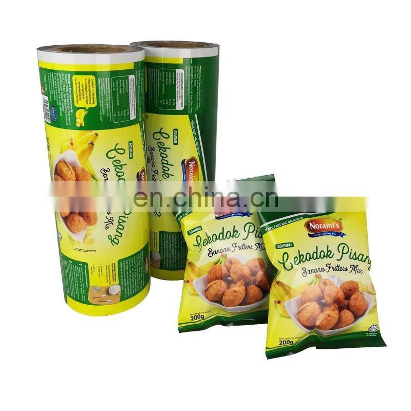 Custom Printed Food Packaging Potato Chips Nuts Snack Bag Heat Sealing Plastic Film Rolls Kemasan Roll Film Snack