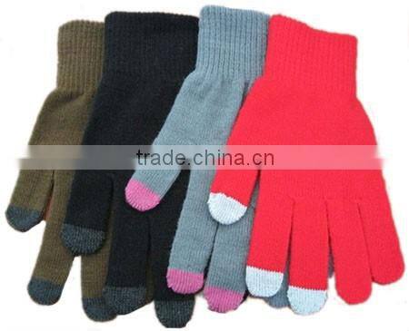 wholesale knitted hand gloves for touch screen