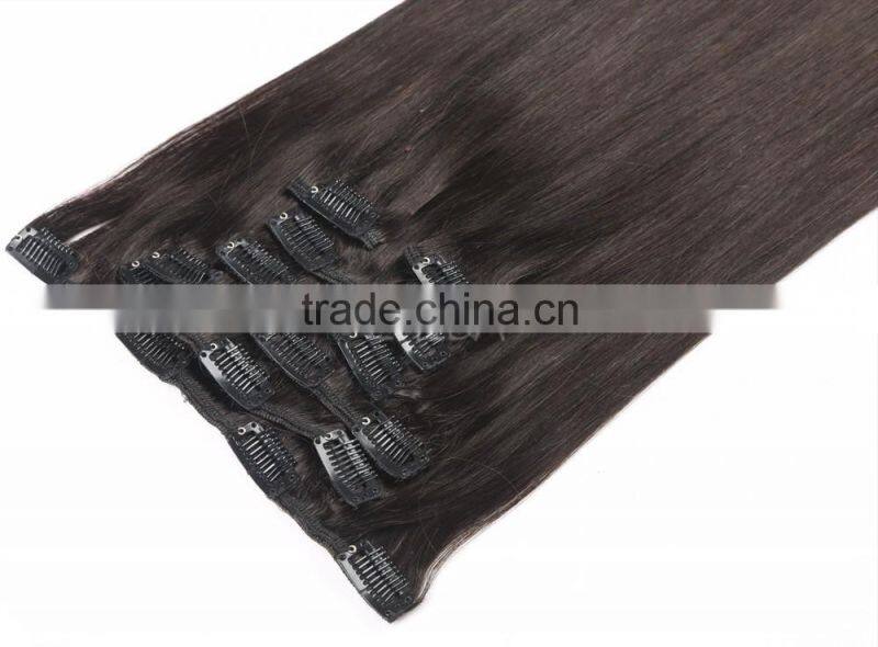 Grade 8a brazlian human hair clip in extensions hair sample availabe