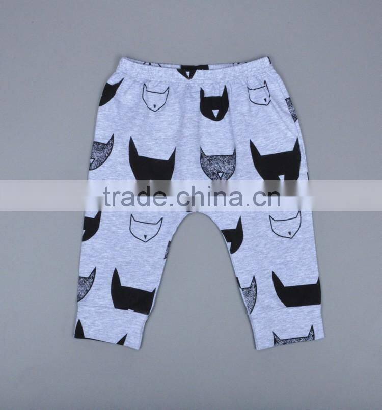 Fashion Children Casual Model Pure Cotton Printed Trousers Summer Baby Kids Clothes