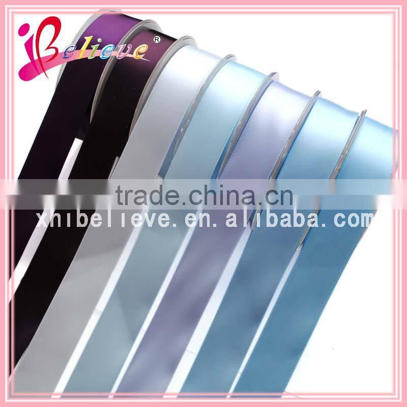 Made in China high quality smooth polyester satin ribbon solid color petersham ribbon