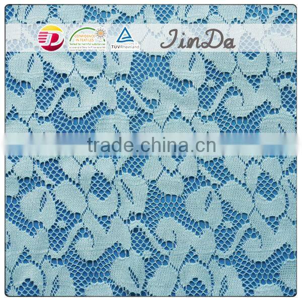 New fashion good quality cheap China tectonic jacquard elastic lace fabric