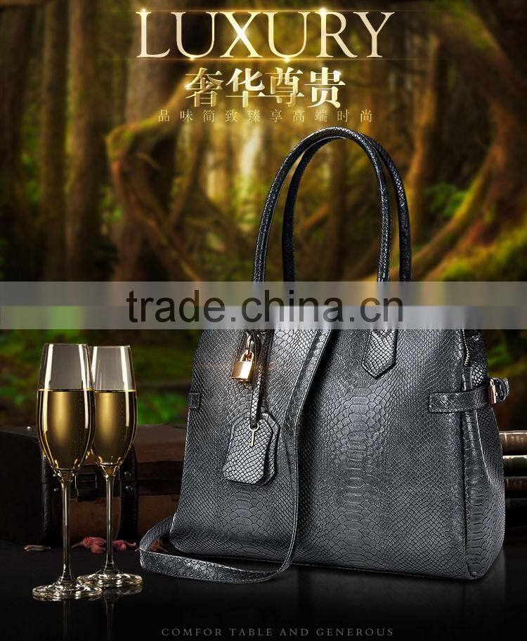 2016 style european branded snake skin handbag fashion women bag
