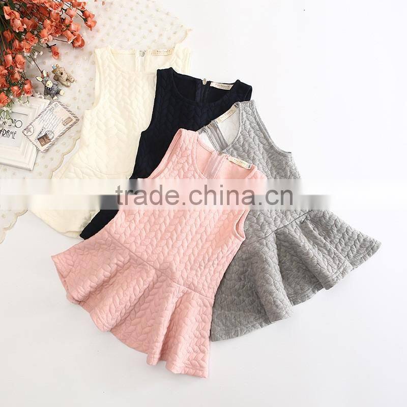 2016 New arrival fashion kids party dresses for 2-6T ruffle vest child dress wholesale elegant spring girl dress (ulik-N006)